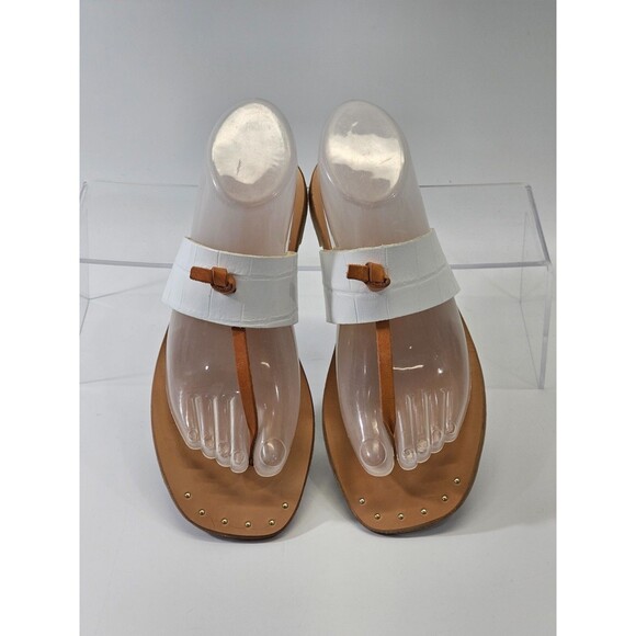 Joie A La Plage 37.5 (US 7) Leather Flip Flop Thong Sandals Flat Beach EUC - Picture 4 of 8